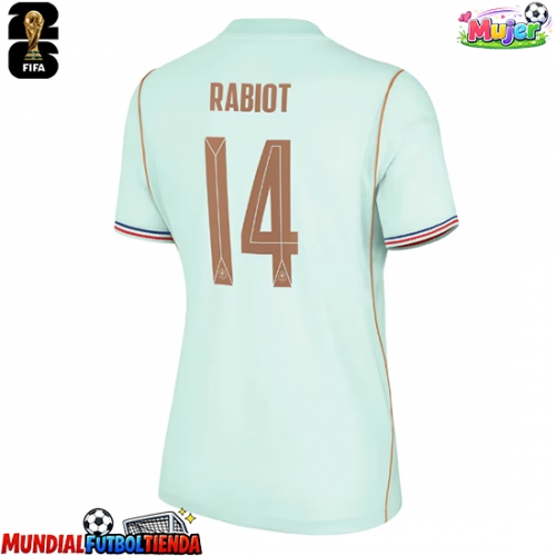 Camiseta Francia Adrien Rabiot #14 Segunda Equipación Replica Mundial 2026 para mujer mangas cortas